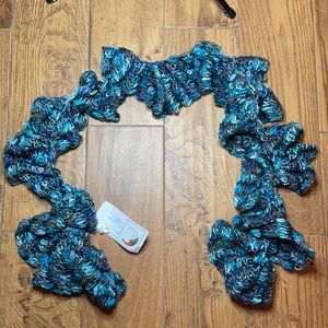 Handmade By Ann Domingos | Crocheted Scarf | Blue & Green
